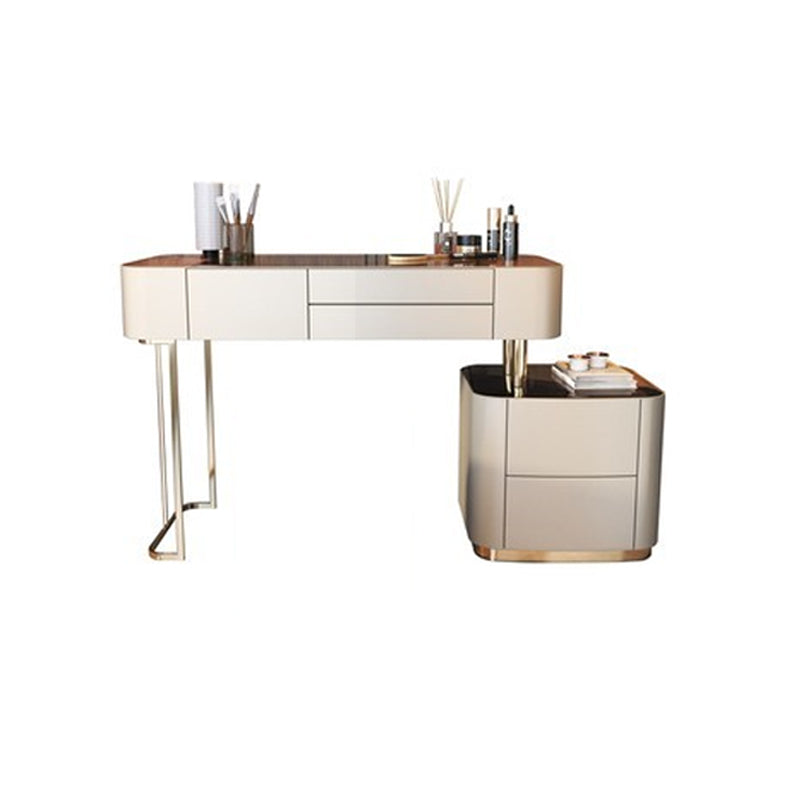 Luxurious Wood and Metal Make-up Vanity 5 Drawers Dressing Table