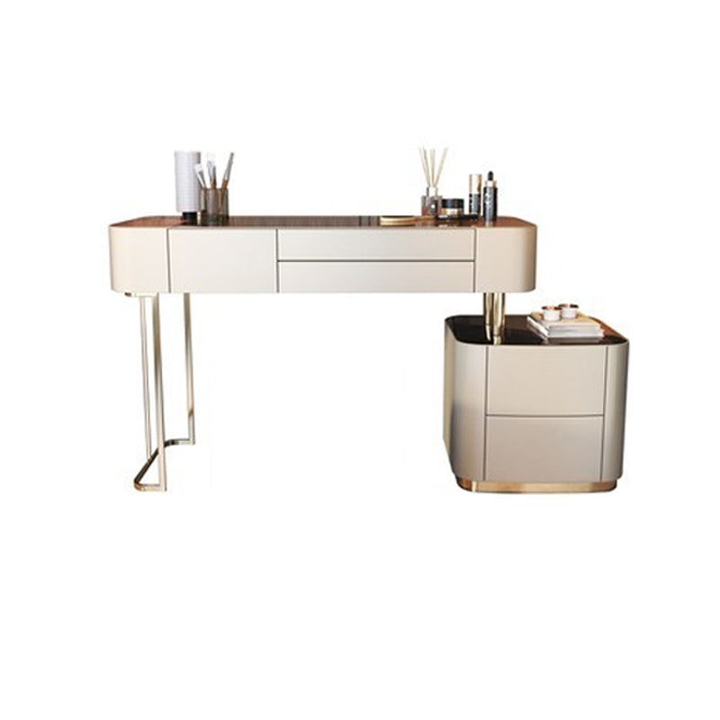 Luxurious Wood and Metal Make-up Vanity 5 Drawers Dressing Table
