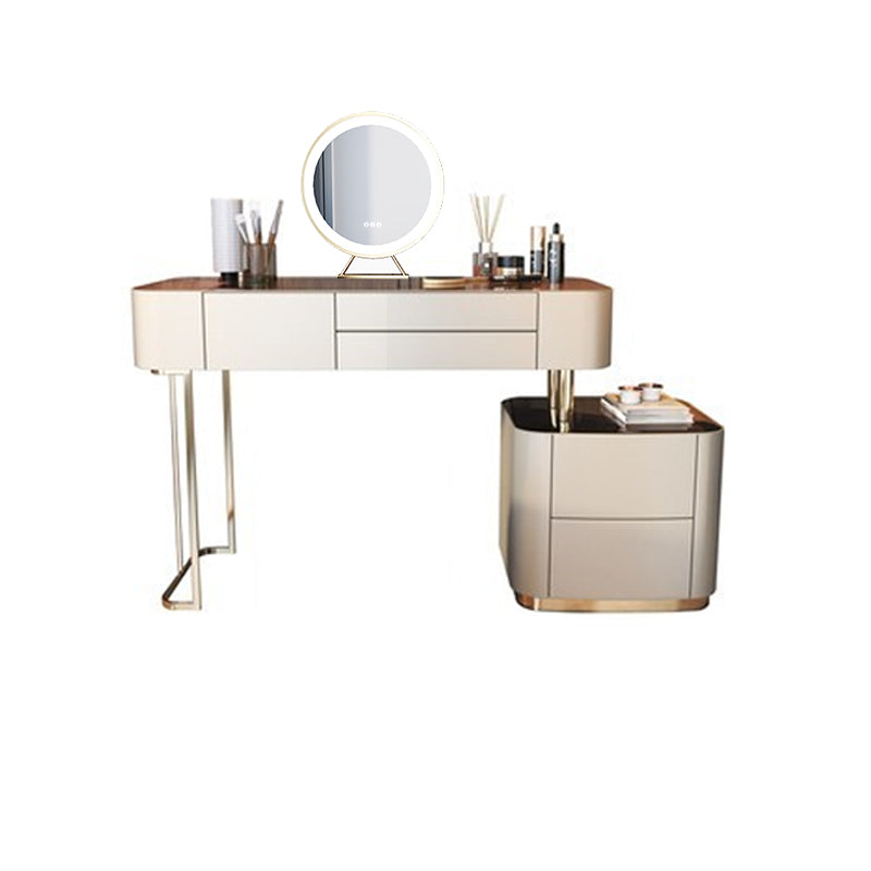 Luxurious Wood and Metal Make-up Vanity 5 Drawers Dressing Table