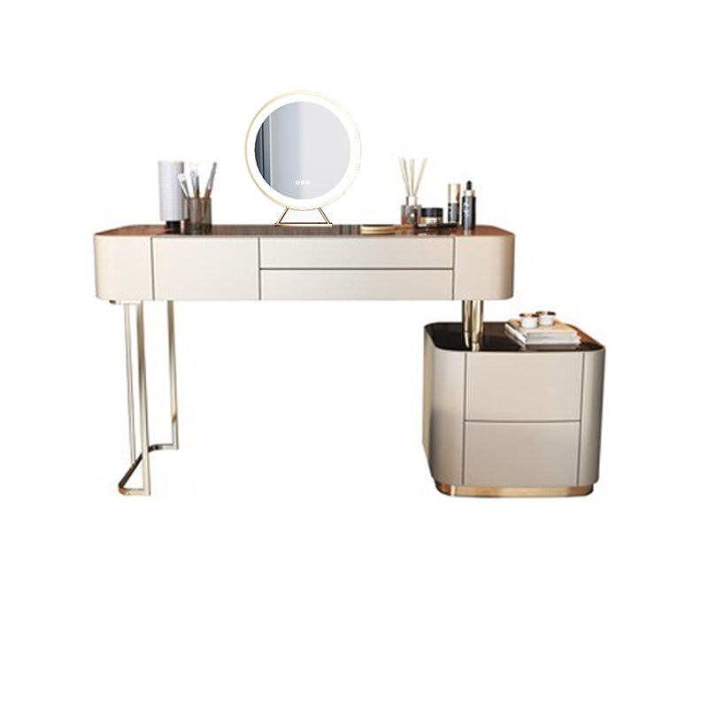 Luxurious Wood and Metal Make-up Vanity 5 Drawers Dressing Table