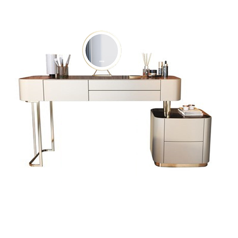 Luxurious Wood and Metal Make-up Vanity 5 Drawers Dressing Table