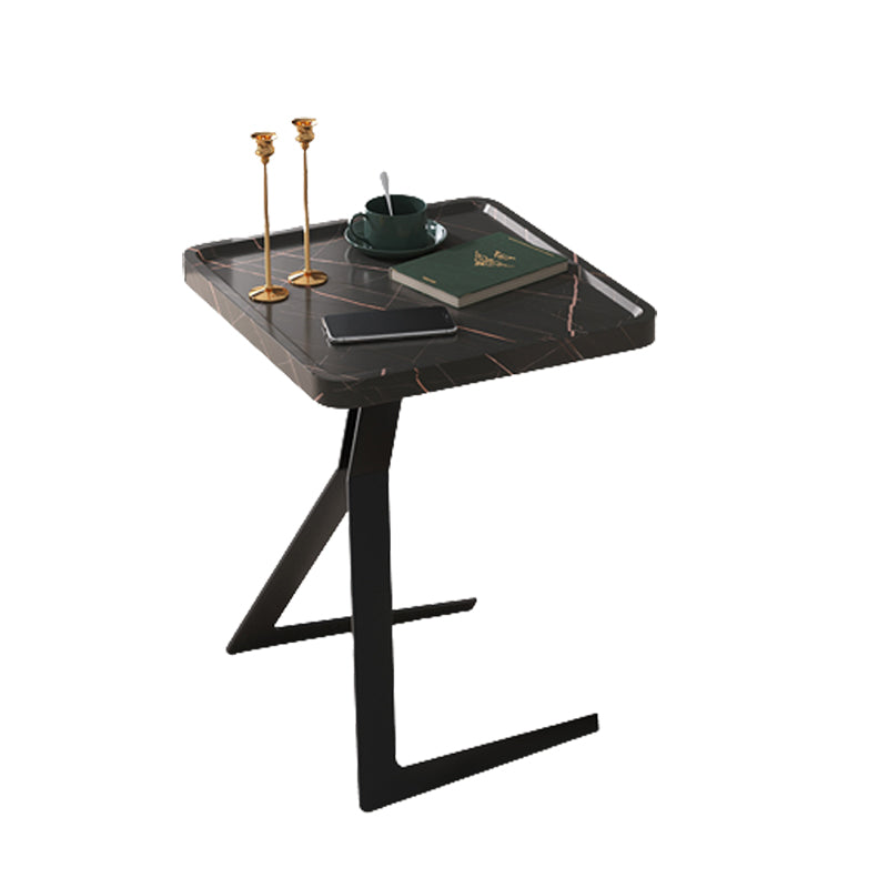 Metal and Wood Side Table Contemporary End Table for Living Room