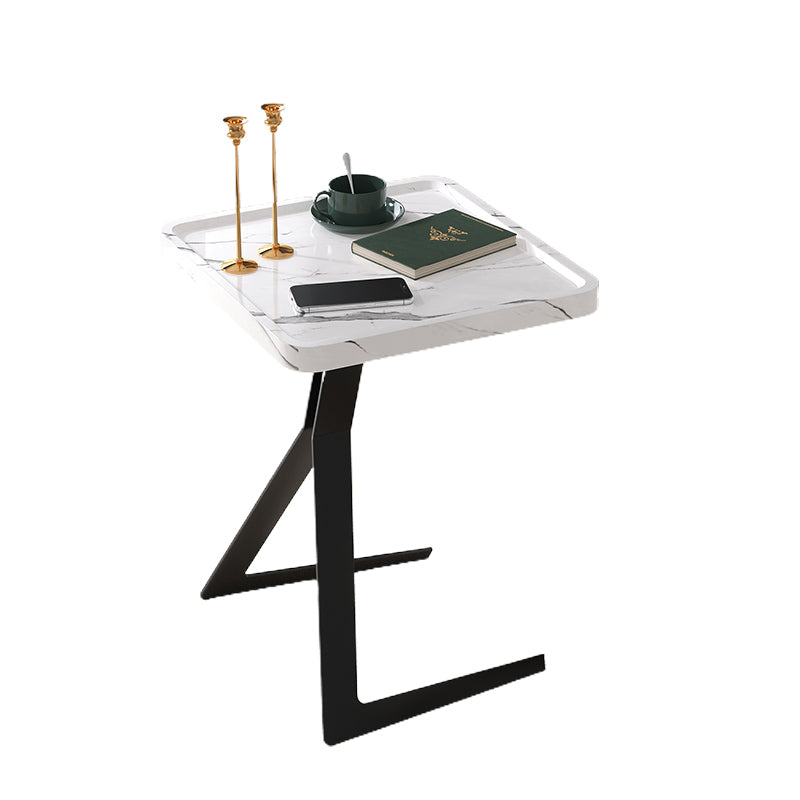 Metal and Wood Side Table Contemporary End Table for Living Room