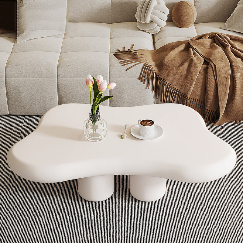Artificial Wood Coffee or End Table Contemporary 4 Legs Coffee Table in Beige