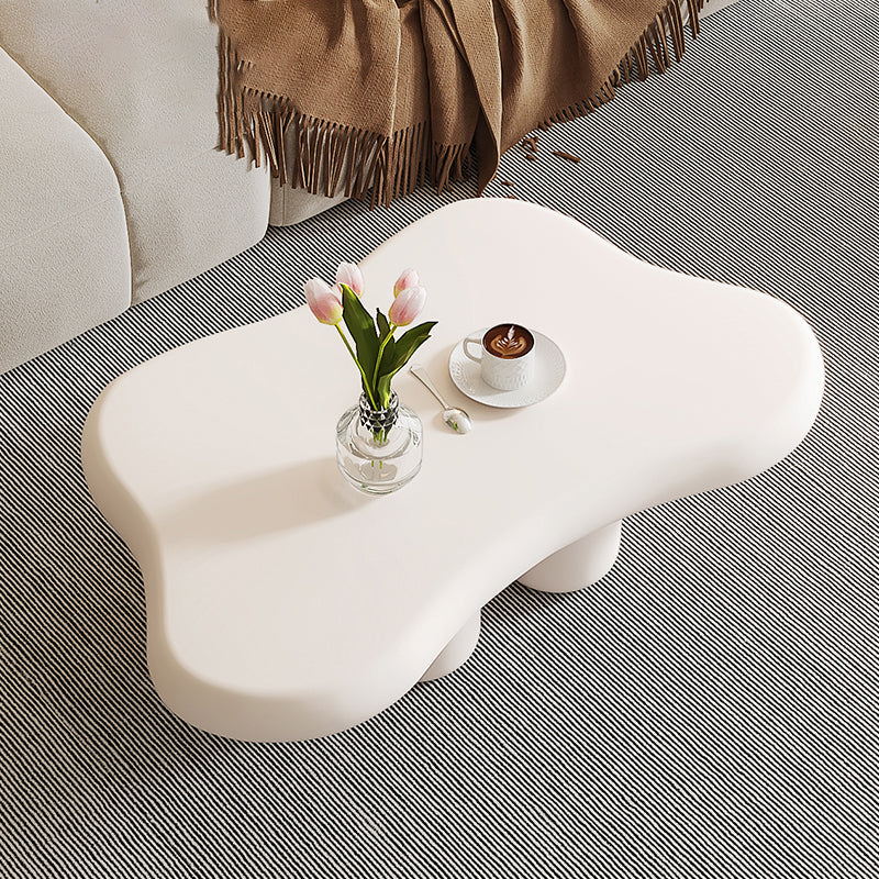 Artificial Wood Coffee or End Table Contemporary 4 Legs Coffee Table in Beige