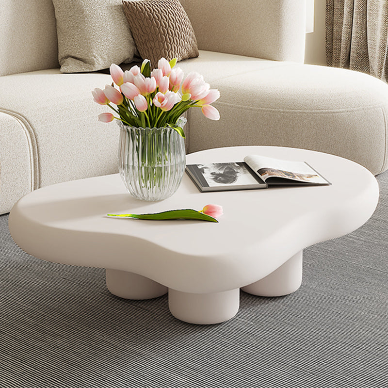 Artificial Wood Coffee or End Table Contemporary 4 Legs Coffee Table in Beige