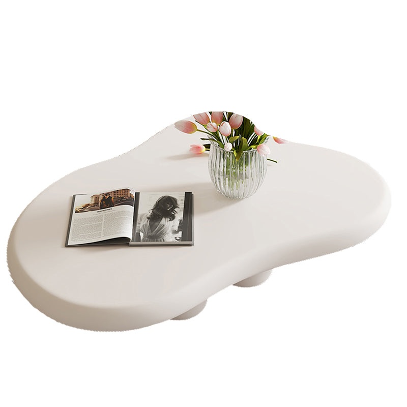 Artificial Wood Coffee or End Table Contemporary 4 Legs Coffee Table in Beige