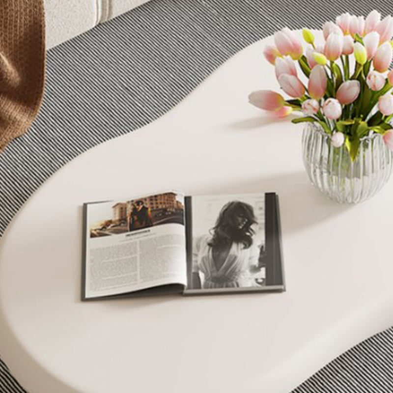 Artificial Wood Coffee or End Table Contemporary 4 Legs Coffee Table in Beige