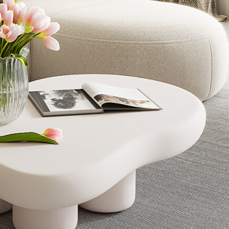 Artificial Wood Coffee or End Table Contemporary 4 Legs Coffee Table in Beige