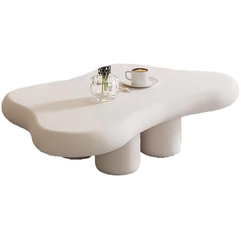 Artificial Wood Coffee or End Table Contemporary 4 Legs Coffee Table in Beige