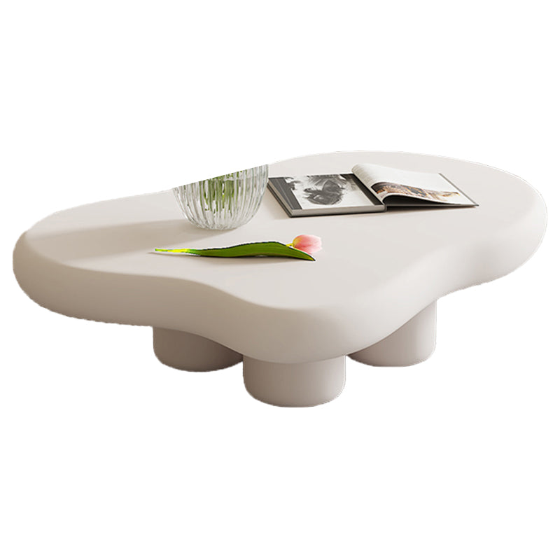 Artificial Wood Coffee or End Table Contemporary 4 Legs Coffee Table in Beige