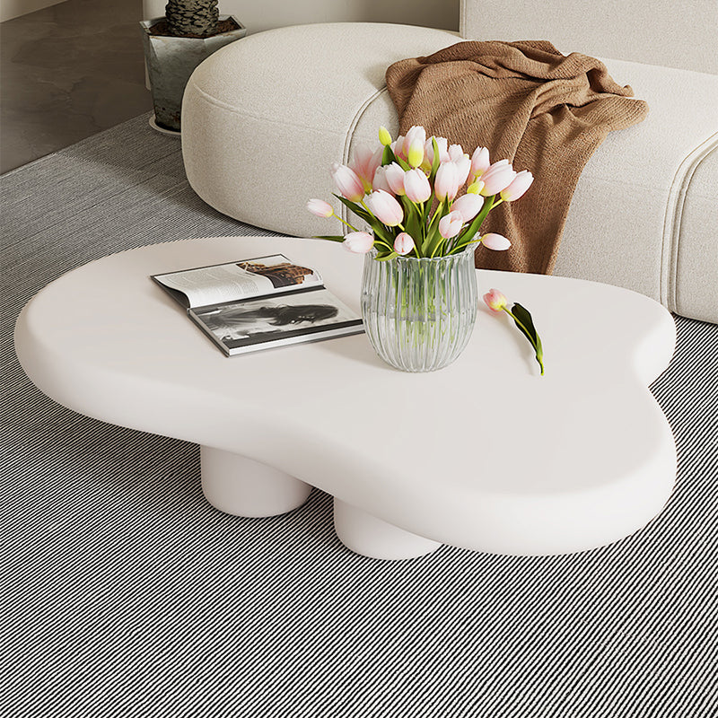 Artificial Wood Coffee or End Table Contemporary 4 Legs Coffee Table in Beige