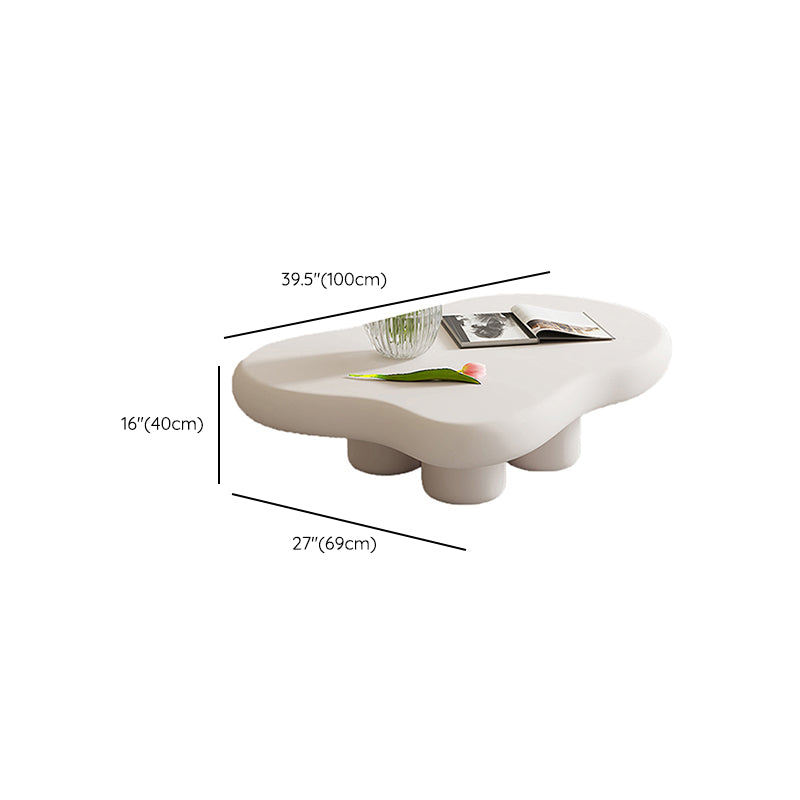 Artificial Wood Coffee or End Table Contemporary 4 Legs Coffee Table in Beige