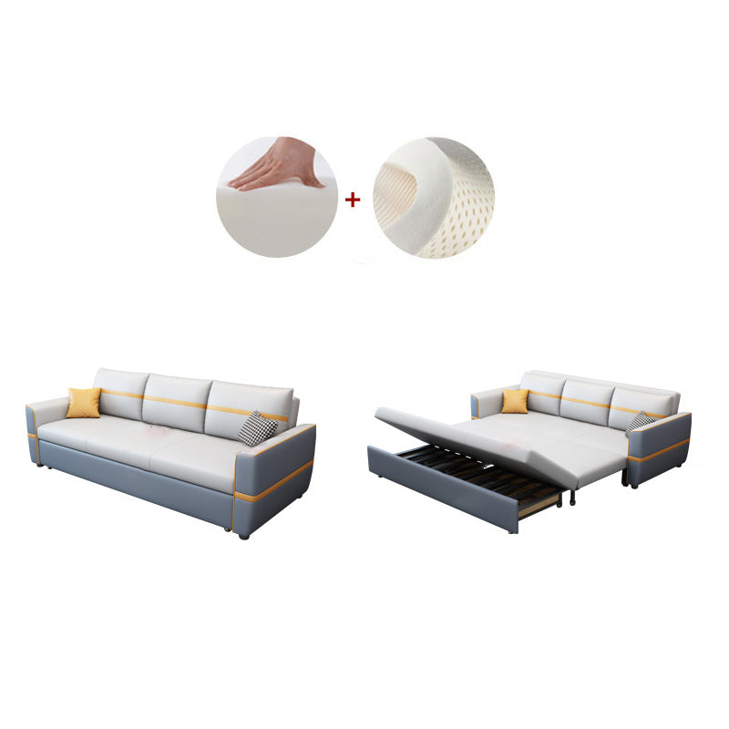 31" Wide Scandinavian Futon Sofa Bed Leather Pillow Included Futon Sleeper Sofa