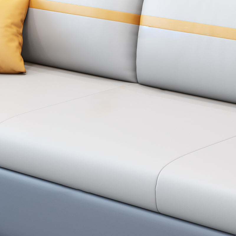 31" Wide Scandinavian Futon Sofa Bed Leather Pillow Included Futon Sleeper Sofa