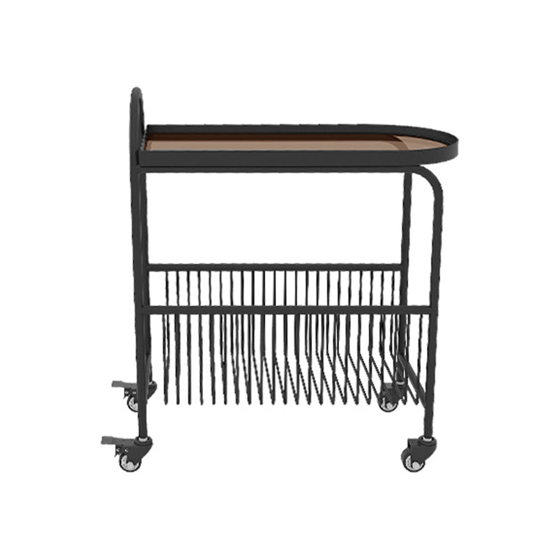Metal and Glass Side Table Modern Bedroom End Table with Storage