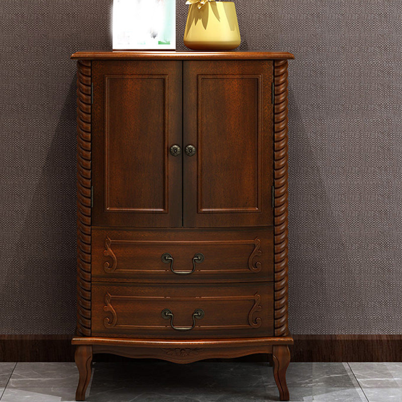 Mid-Century Modern Rectangle Chest/Cabinet with Drawers in Rubberwood