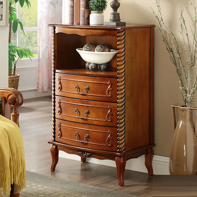 Mid-Century Modern Rectangle Chest/Cabinet with Drawers in Rubberwood