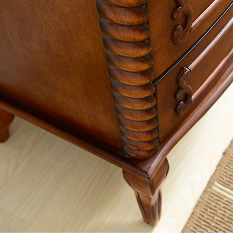 Mid-Century Modern Rectangle Chest/Cabinet with Drawers in Rubberwood