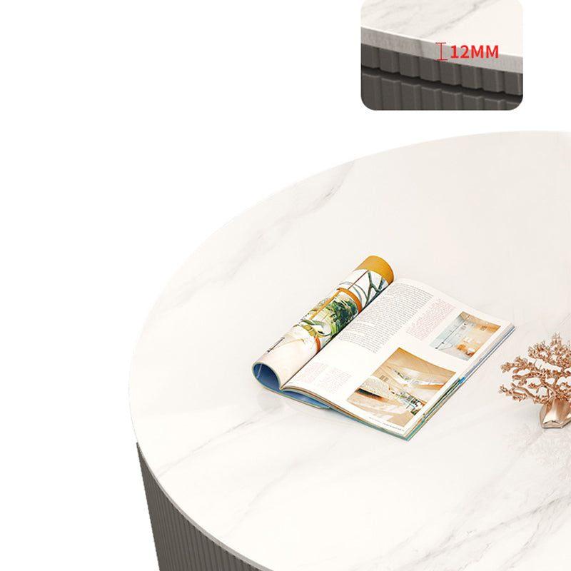 Frame 2 Nesting Coffee Table with 2 Drawers Modern Slate/Glass Round Coffee Table Set