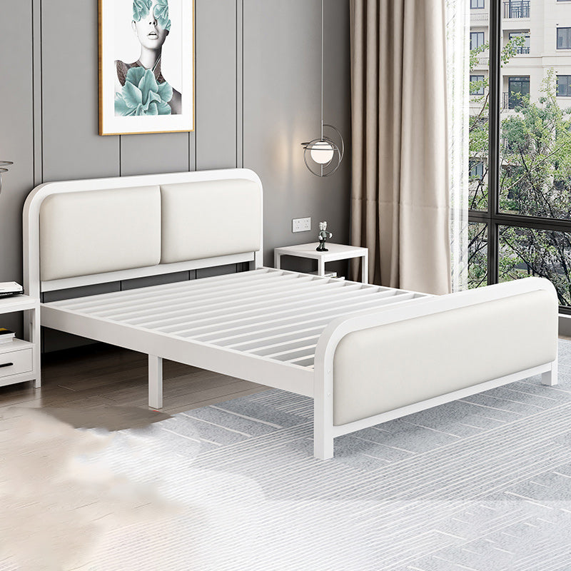 Glam Metal Upholstered Panel Headboard Rectangular Standard Bed