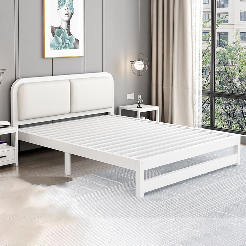 Glam Metal Upholstered Panel Headboard Rectangular Standard Bed