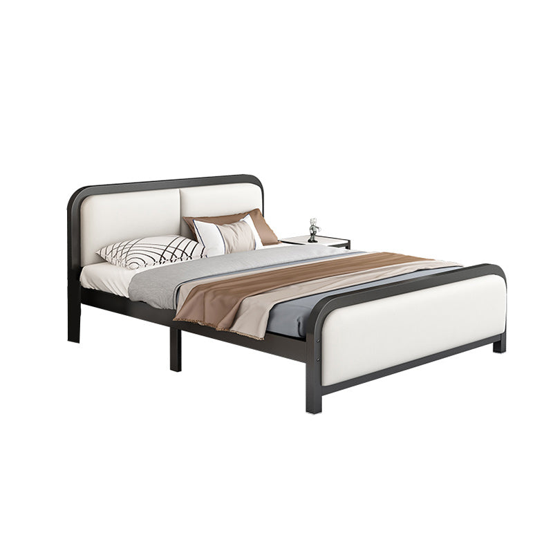 Glam Metal Upholstered Panel Headboard Rectangular Standard Bed