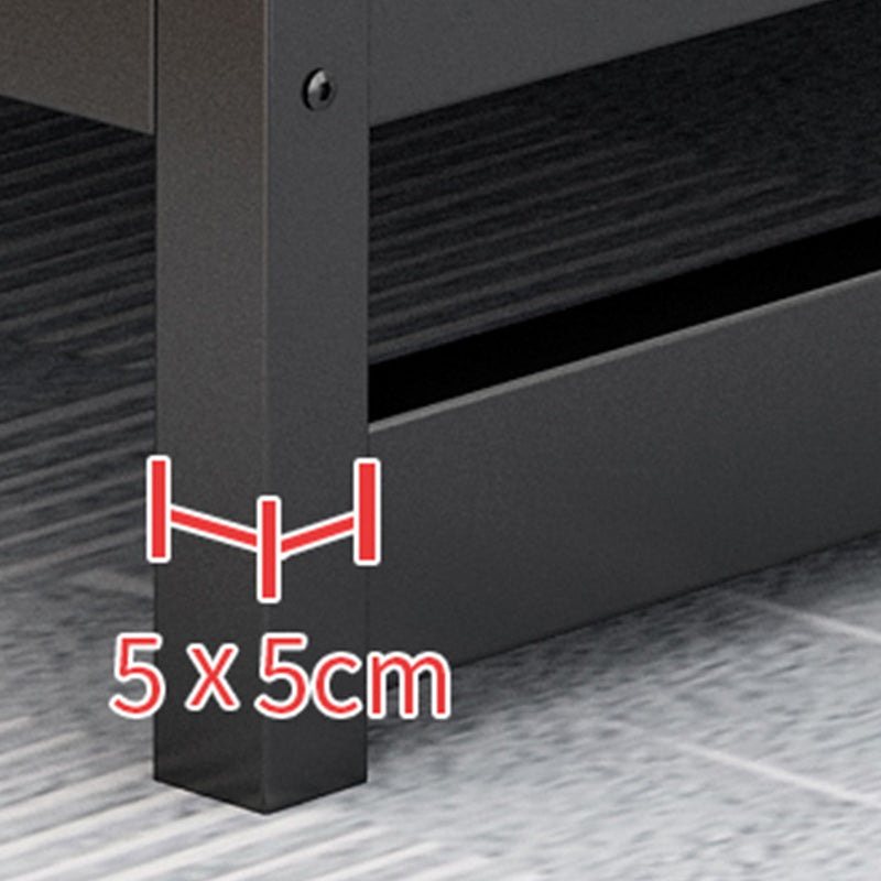 Glam Metal Upholstered Panel Headboard Rectangular Standard Bed