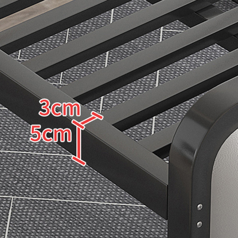 Glam Metal Upholstered Panel Headboard Rectangular Standard Bed