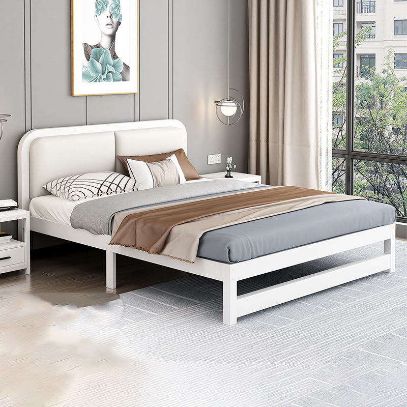 Glam Metal Upholstered Panel Headboard Rectangular Standard Bed