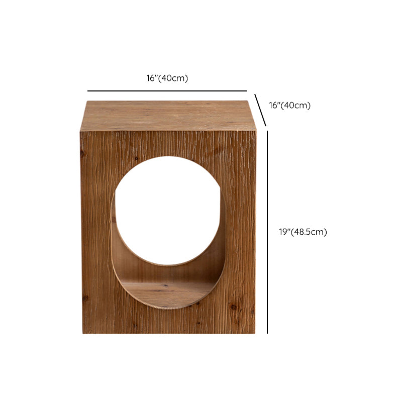 Block Coffee Table Solid Wood Natural Color Coffee Table for Living Room
