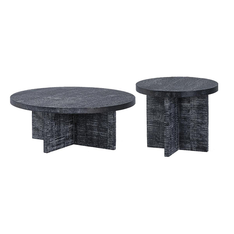 Contemporary Wooden Coffee Table Round Espresso Wood Cocktail Table