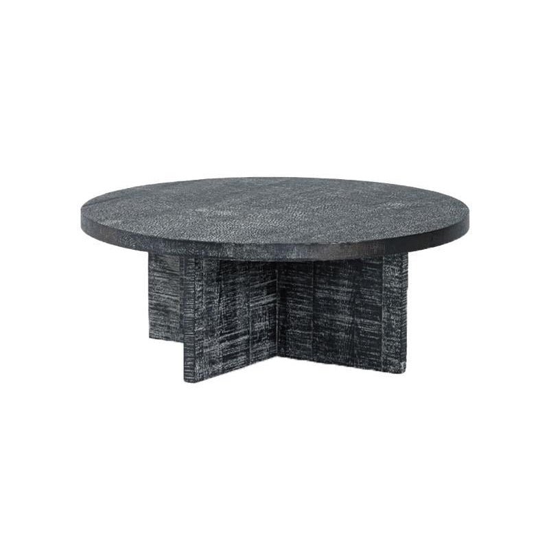 Contemporary Wooden Coffee Table Round Espresso Wood Cocktail Table