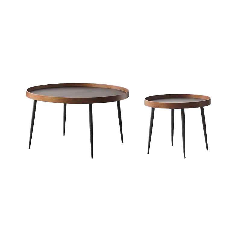 Metal and Wood Coffee Table Tray Top Cocktail Table with 4 Legs