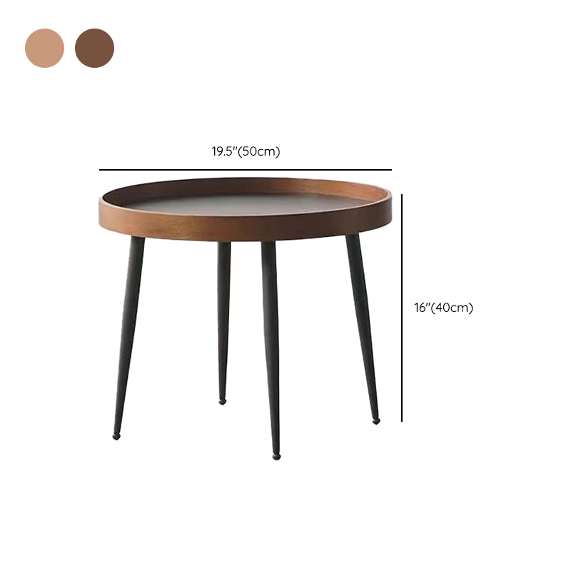 Metal and Wood Coffee Table Tray Top Cocktail Table with 4 Legs