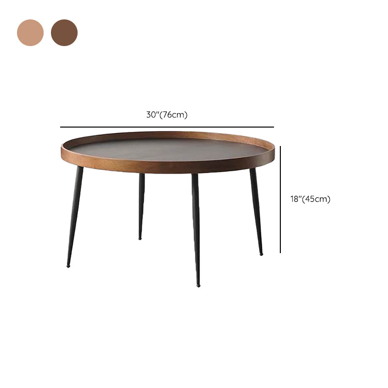 Metal and Wood Coffee Table Tray Top Cocktail Table with 4 Legs