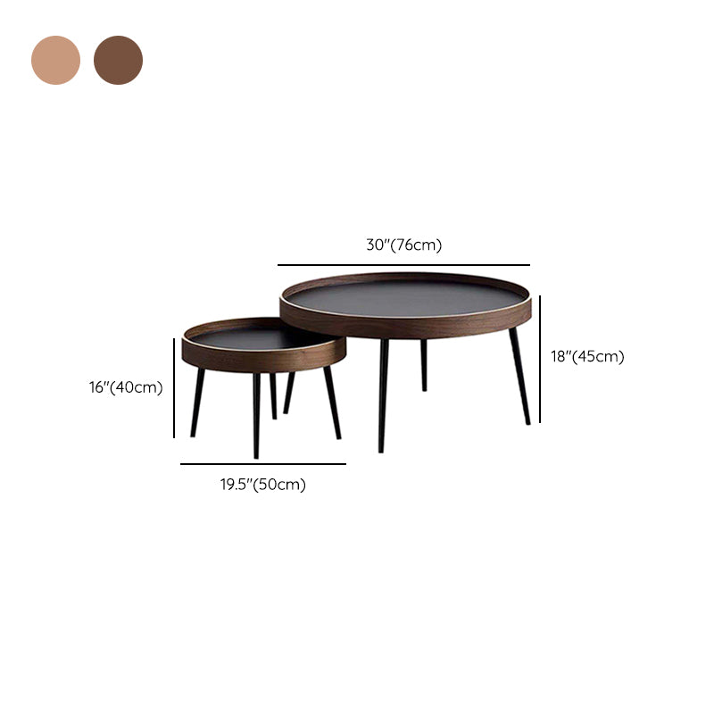 Metal and Wood Coffee Table Tray Top Cocktail Table with 4 Legs