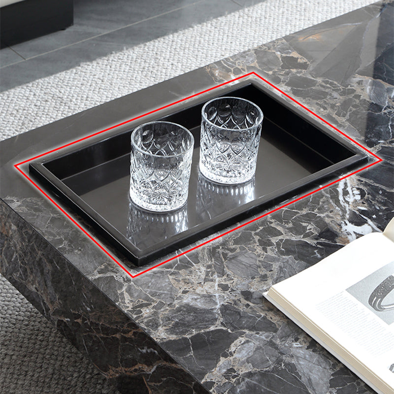 Contemporary Stone Coffee Table Rectangle Sled Coffee Cocktail Table