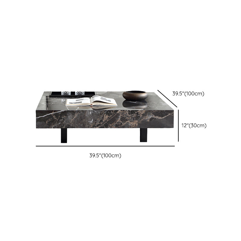 Contemporary Stone Coffee Table Rectangle Sled Coffee Cocktail Table