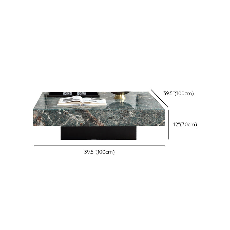Contemporary Stone Coffee Table Rectangle Sled Coffee Cocktail Table