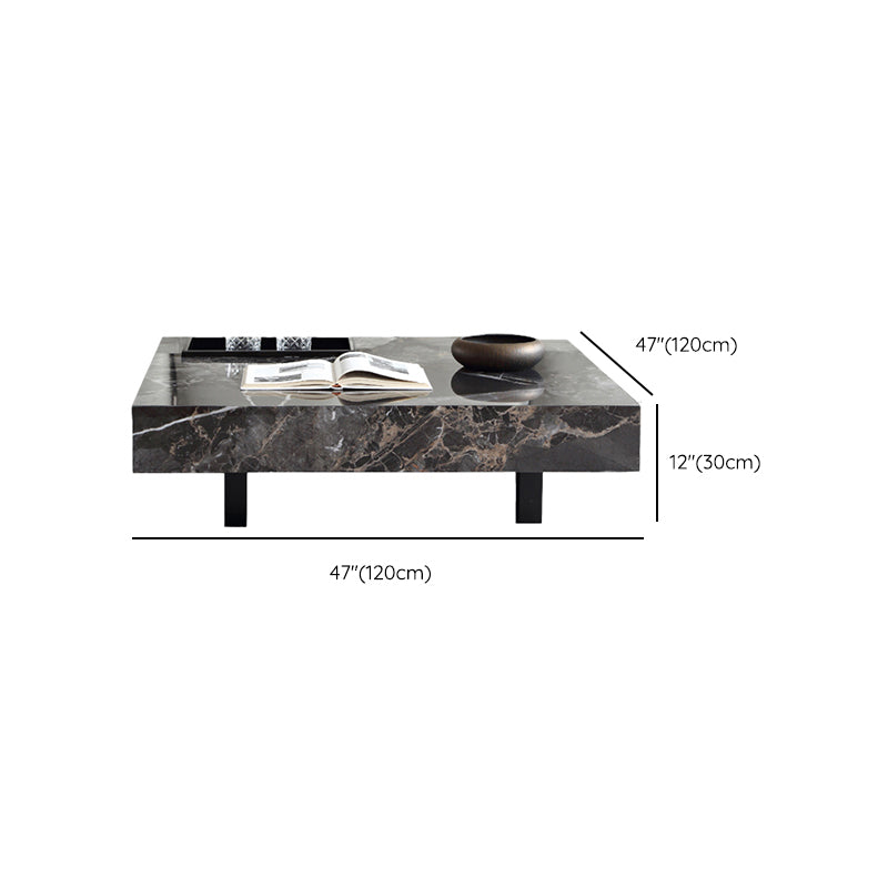 Contemporary Stone Coffee Table Rectangle Sled Coffee Cocktail Table
