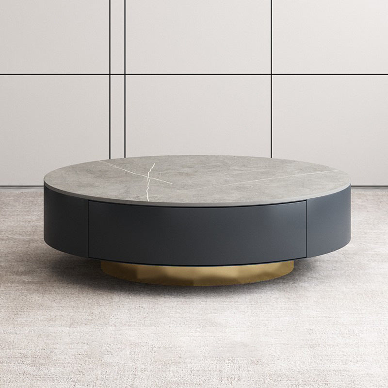 Pedestal and Frame Coffee Table Slate Bunching Tables with Drawers