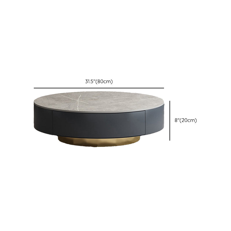 Pedestal and Frame Coffee Table Slate Bunching Tables with Drawers