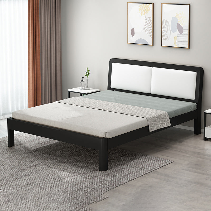 Contemporary Metal Bed with Slat Headboard Rectangular Adjustable Bed