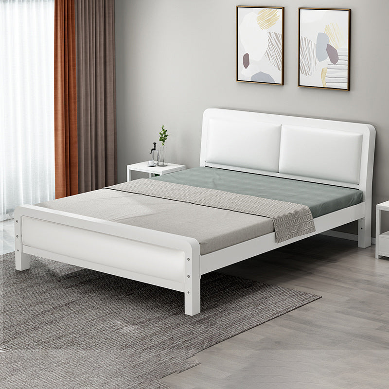 Contemporary Metal Bed with Slat Headboard Rectangular Adjustable Bed