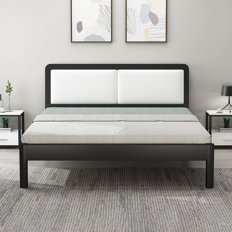 Contemporary Metal Bed with Slat Headboard Rectangular Adjustable Bed