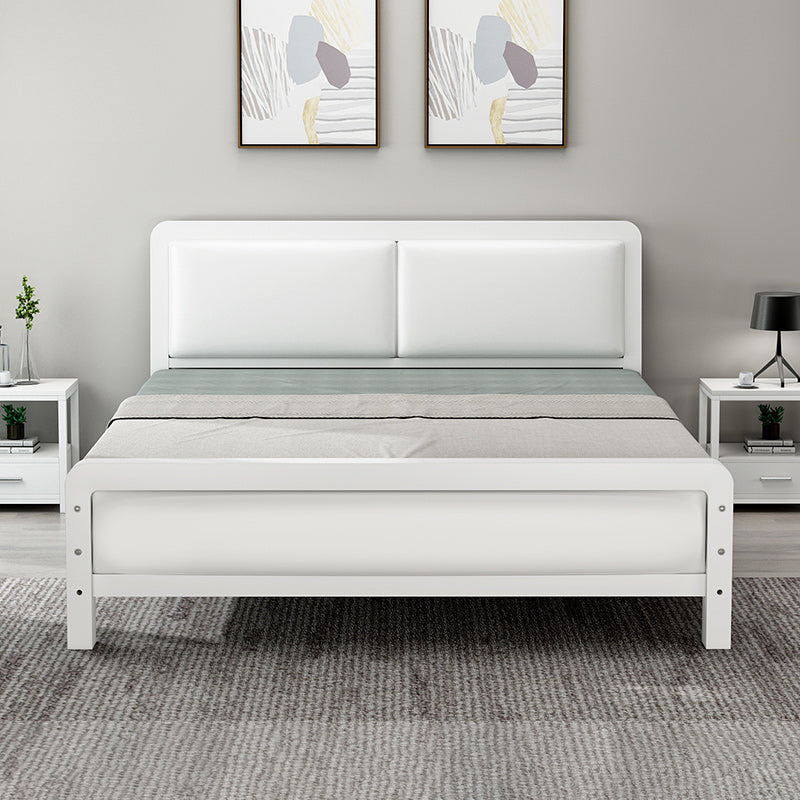 Contemporary Metal Bed with Slat Headboard Rectangular Adjustable Bed