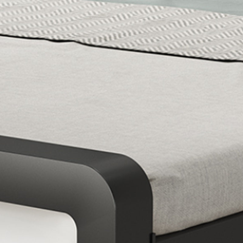 Contemporary Metal Bed with Slat Headboard Rectangular Adjustable Bed