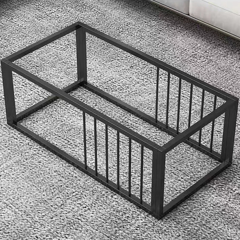 Contemporary Stone Coffee Table Rectangle Frame Coffee Cocktail Table