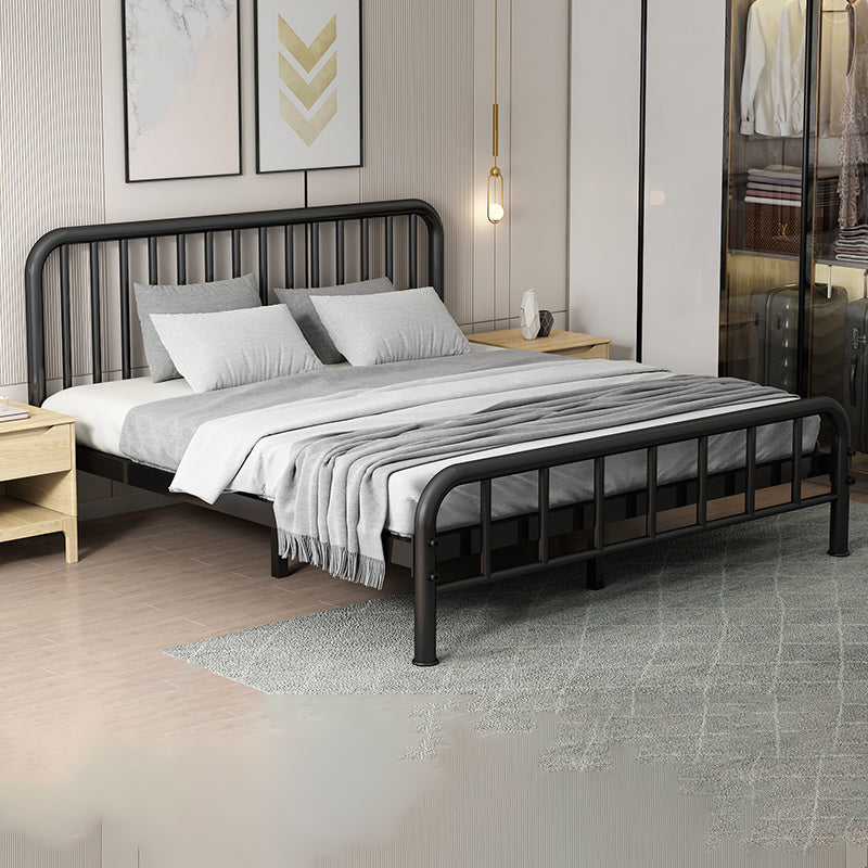 Glam Metal with Headboard Rectangular Slat Solid Color Slat Bed